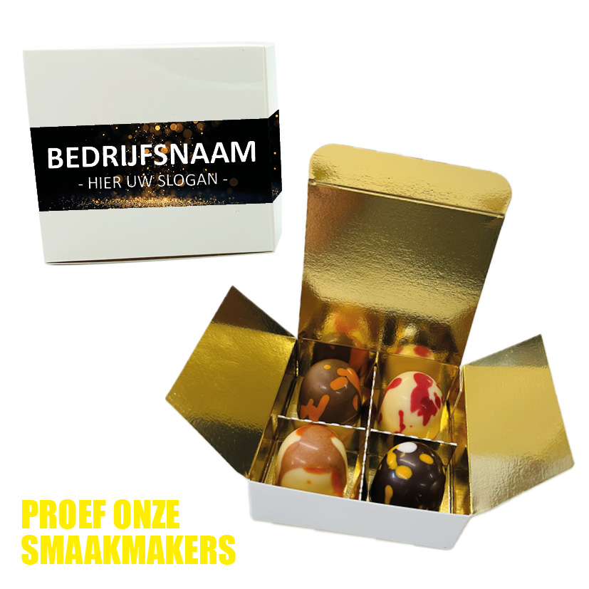 VIP Geschenkdoosje met 4 Smaakmakers bonbons - Inclusief banderol
